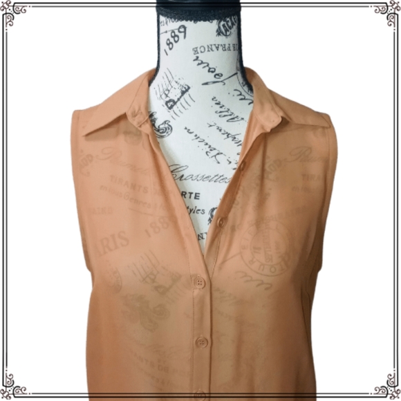 Ali & Kris Tan Sheer Button Down Sleeveless Maxi Dress - Picture 3 of 13